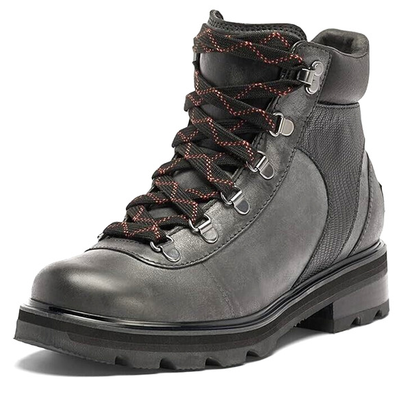 Sorel Lennox Waterproof Hiking Boot Women Black/ Warp Red SIZE 8M /100%AUTHENTIC - Picture 4 of 7